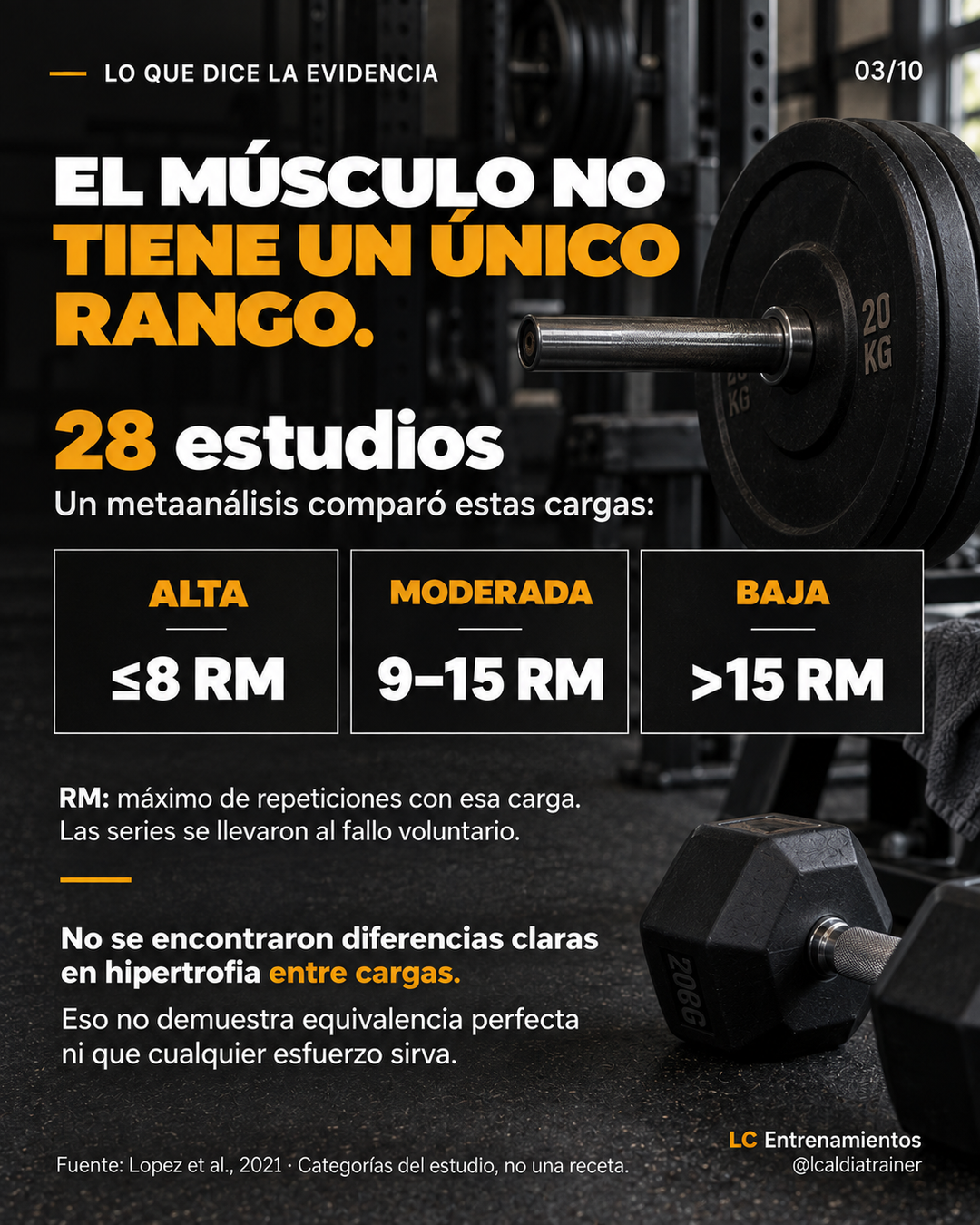 Diapositiva 3 de 10: Cargas y musculo.